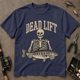 Dead Lift Skeleton Bass Funny Fishing T Shirt, Vintage Fishing Tee, Angler Gift Shirt