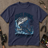 Lake Fork Texas Big Bass Country Map T-Shirt, Bass Fishing Shirt, Fishing Graphic Tee