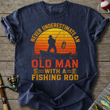 Old Man With Fishing Rod T-Shirt