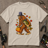 Funny Thanksgiving Bigfoot Bass Fishing T-Shirt, Bass Fishing Shirt, Fishing Graphic Tee