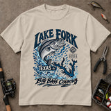 Lake Fork Texas Big Bass Country Map T-Shirt, Bass Fishing Shirt, Fishing Graphic Tee