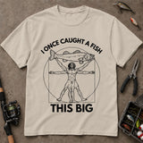 I Once Caught A Fish This Big Funny Fishing T Shirt, Fishing Graphic Tee, Angler Gift Shirt