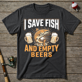 Save Fish And Empty Beers T-Shirt — Charcoal