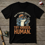 Try Harder Human T-Shirt — Black