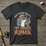 Try Harder Human T-Shirt — Charcoal