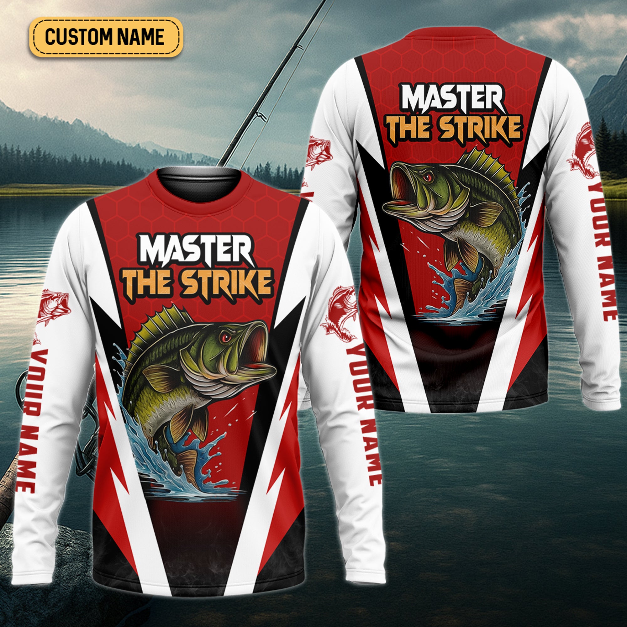 Master Strike, UPF Fishing Shirts, Breathable Long Sleeve Shirt, Hooded Shirt, Custom Fishing Shirt