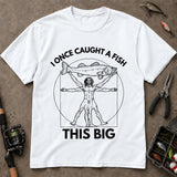 I Once Caught A Fish This Big Funny Fishing T Shirt, Fishing Graphic Tee, Angler Gift Shirt