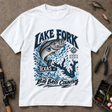 Lake Fork Texas Big Bass Country Map T-Shirt, Bass Fishing Shirt, Fishing Graphic Tee