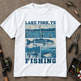 Lake Fork Texas Bass Fishing Scenic Collage T-Shirt, Angler Shirt, Fishing Graphic Tee