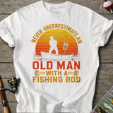 Old Man With Fishing Rod T-Shirt