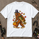 Funny Thanksgiving Bigfoot Bass Fishing T-Shirt, Bass Fishing Shirt, Fishing Graphic Tee