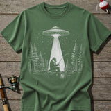 Bigfoot UFO Fishing T-Shirt